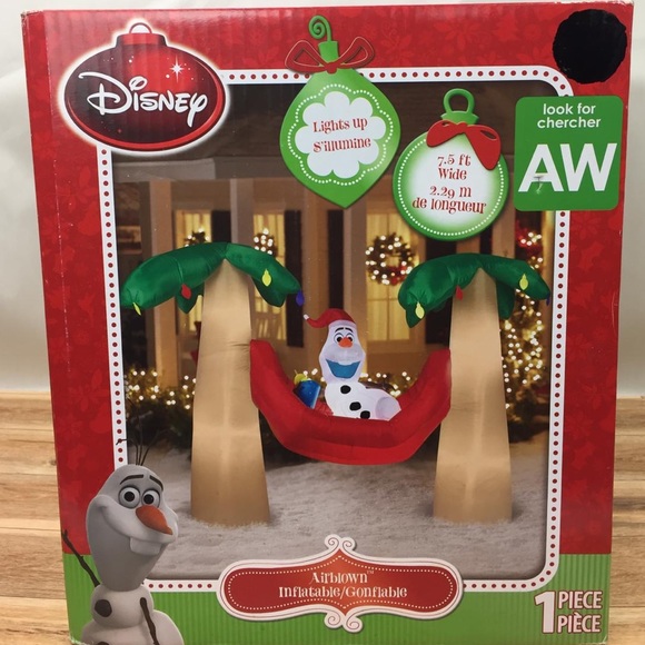 Olaf in Hammock Disney Christmas Inflatable decor - Picture 2 of 8
